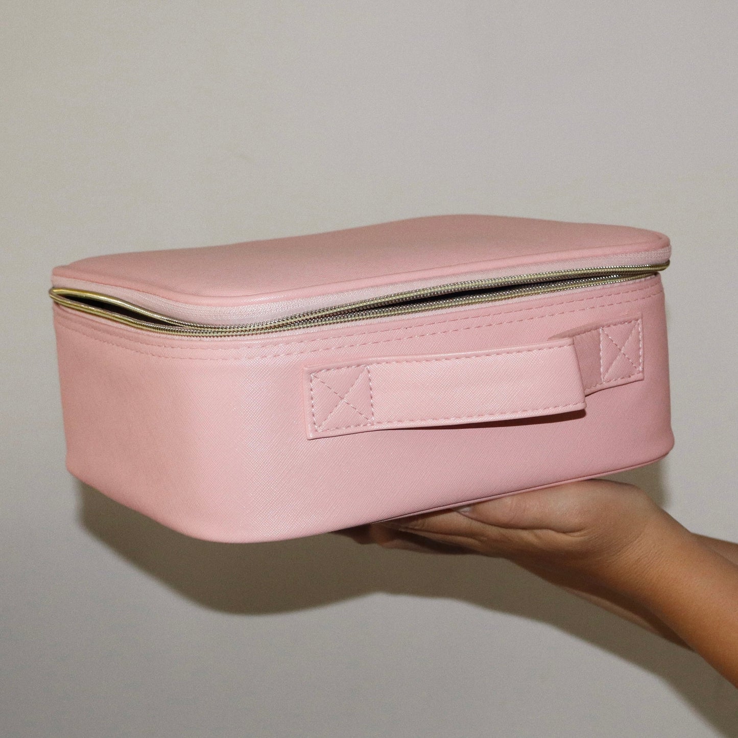 Organizador de maquillaje portátil con espejo LED WavyLuxe
