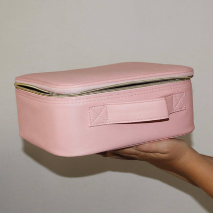 Organizador de maquillaje portátil con espejo LED WavyLuxe